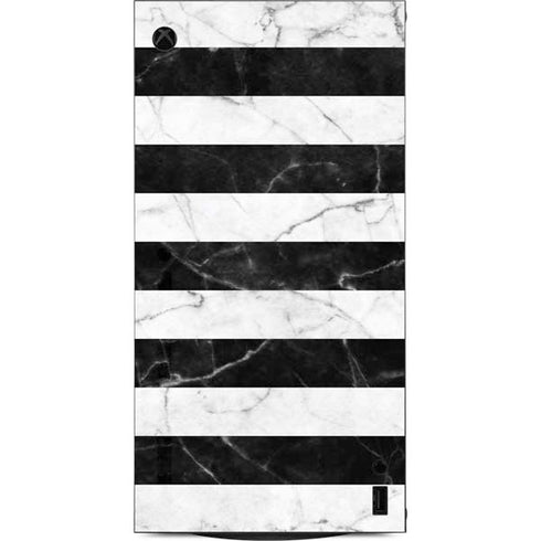 Black and White Striped Marble XBox Series X Digital Edition Console Skin